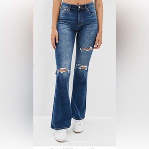 AE Forever Soft Ripped High Waisted Flare Jean